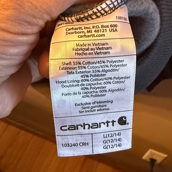 Carhartt Women’s Charcoal Zip-Up Hoodie - Picture 3 of 5